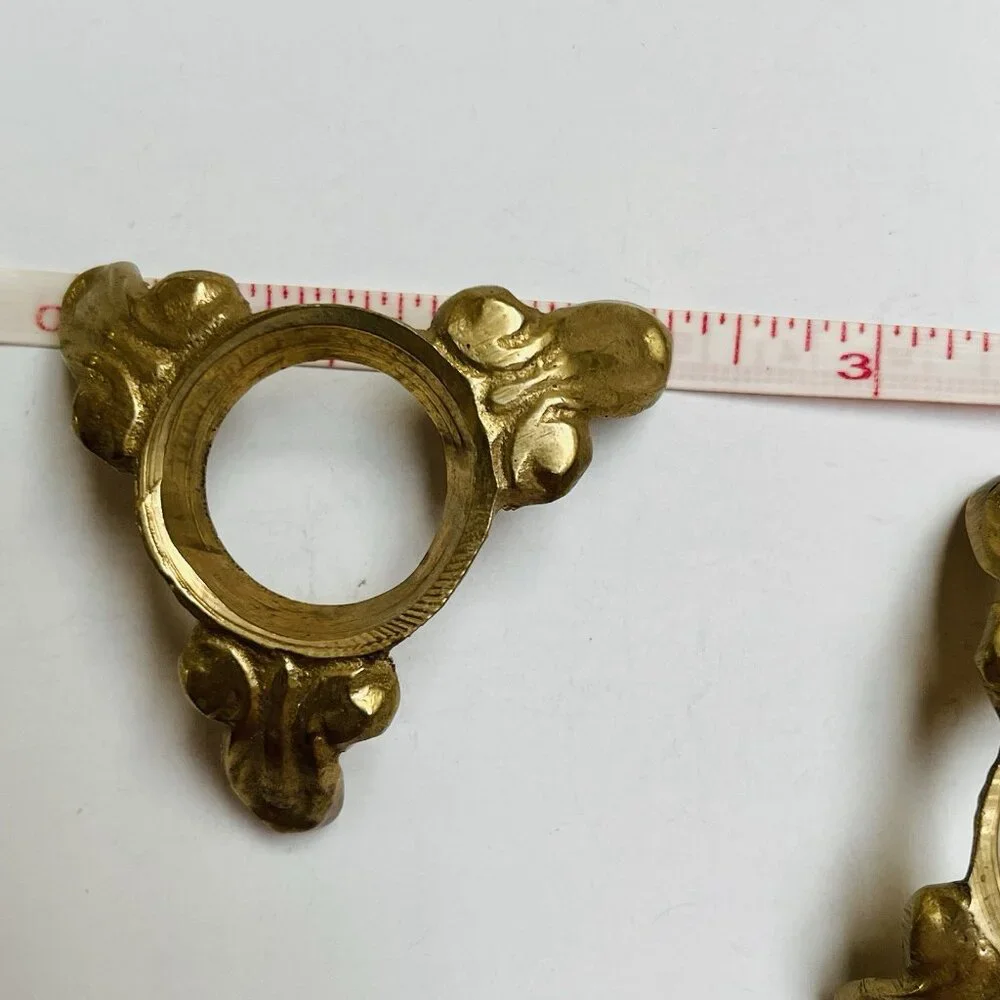 Vintage Gold Tone‎ Metal Egg Stand 3 Legs Display Decor 2 Pieces